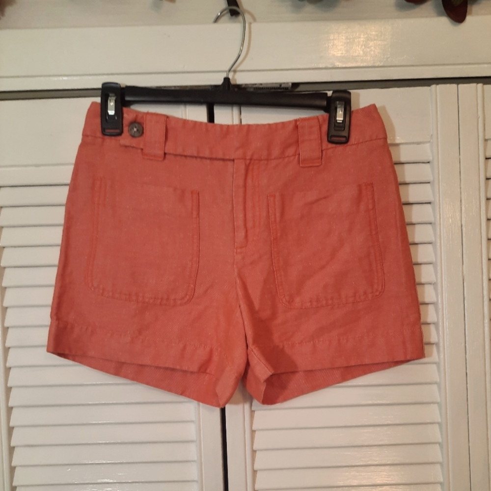 Anthro daughters of the liberation linen coral  shorts sz 0 *C5